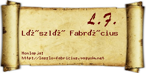 László Fabrícius névjegykártya