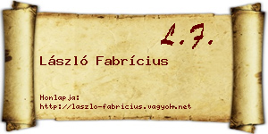 László Fabrícius névjegykártya