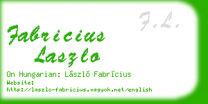 fabricius laszlo business card